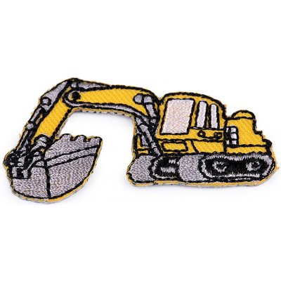 Prima-obchod Nažehlovačka nákladní auto, traktor, bagr, vláček, míchačka, barva 17 žlutá bagr – Zboží Dáma