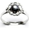 Prsteny Čištín stříbrný přírodní říční perla černá T 1525