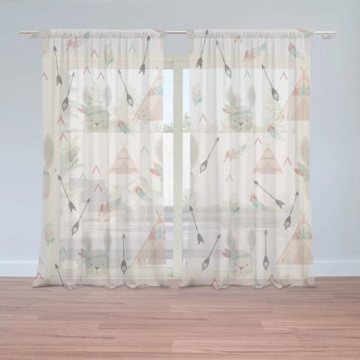 Sablio Záclony Zajíček indián: 2ks 150x250cm – Zboží Mobilmania