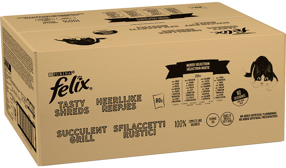 Felix Tasty Shreds smíšený výběr 160 x 80 g