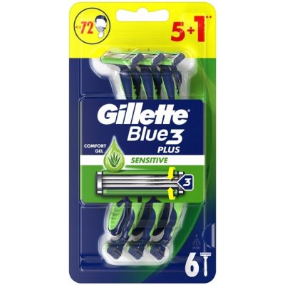 Gillette Blue3 Plus Sensitive 6 ks – Zboží Mobilmania