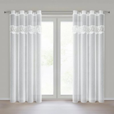 EUROFIRANY ZÁCLONA NA KROUŽCÍCH ARTEMIDA 140X250 CM BÍLÁ – Hledejceny.cz