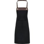 Premier Workwear Zástěra do kavárny s dekorativním lemováním z umělé kůže černá hnědá 70x81cm PW123 – Zboží Dáma