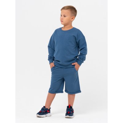 Winkiki Kids Wear chlapecká sportovní tepláková souprava (mikina + kraťasy) tmavě modrá