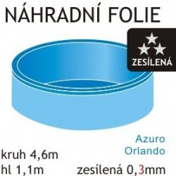Náhradní fólie do bazénu 4,6 x 1,1 m modrá bazénová fólie - Nejlepší Ceny.cz