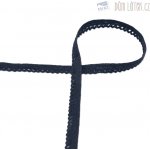 Krajka paličkovaná temně modrá, šíře 10 mm – Zboží Dáma