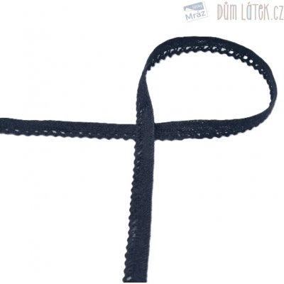 Krajka paličkovaná temně modrá, šíře 10 mm – Zboží Dáma