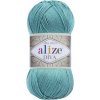 Příze Pletací / háčkovací příze Alize DIVA 376 tyrkysová, jednobarevná, 100g/350m