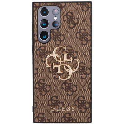 Pouzdro Guess 4G Metal Logo Samsung Galaxy S23 Ultra hnědé – Sleviste.cz