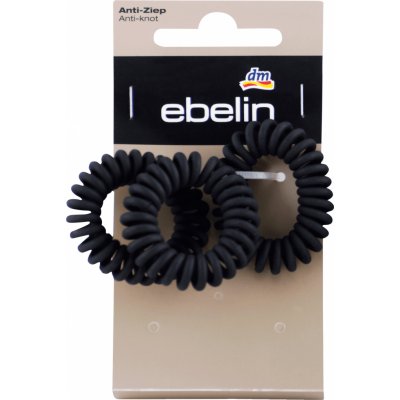 ebelin gumičky do vlasů spirálové matné černé 3 ks – Zboží Mobilmania