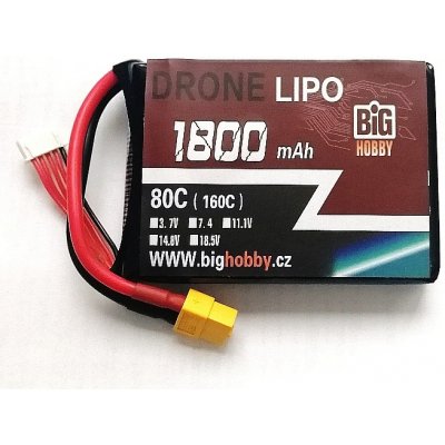 DRONE LIPO Li-pol baterie 1800mAh 4S 80C 160C
