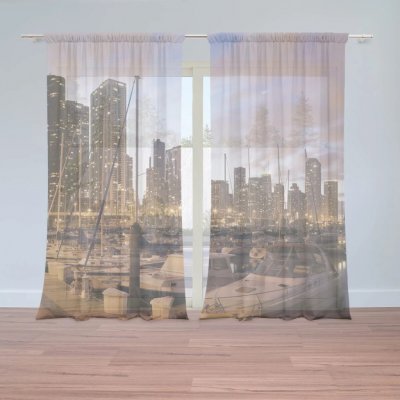 Sablio Záclony Městský přístav: 2ks 150x250cm – Zboží Mobilmania
