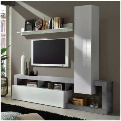 MC Akcent Lenor bílá / šedá beton 759030CE – Zboží Mobilmania