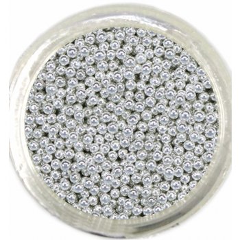 Perličky / skleněné kuličky do pryskyřice 40 g Barva: Stříbrná