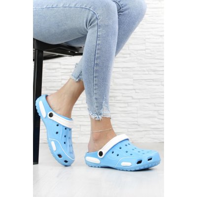 Dámské gumové nazouváky 3016BL.WH – Zboží Dáma