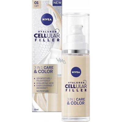 Nivea Hyaluron Cellular Filler 3in1 Care & Color tónující pleťový krém 3v1 01 Light 30 ml – Hledejceny.cz