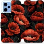 Mobiwear - Xiaomi Redmi Note 12 5G - VP45S Temné červené květy – Zboží Živě