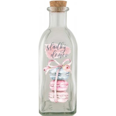 Skleněná lahvička 500 ml - Sladký domov – Hledejceny.cz