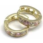 Šperky Jan Kos zlaté náušnice s růžovým kamenem 59630891