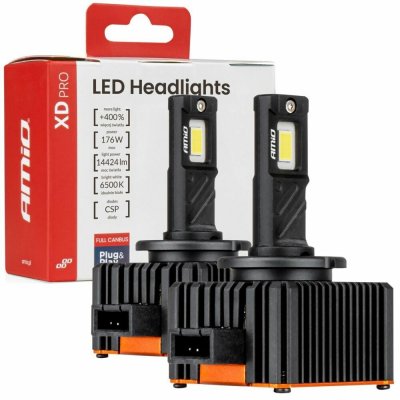 Amio LED výbojky D8S LED XD PRO CAN-BUS, bílé 6500K | 14424 LM, 2 ks – Zboží Mobilmania