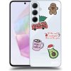 Pouzdro a kryt na mobilní telefon Samsung Picasee silikonové Samsung Galaxy A35 5G Christmas Stickers čiré