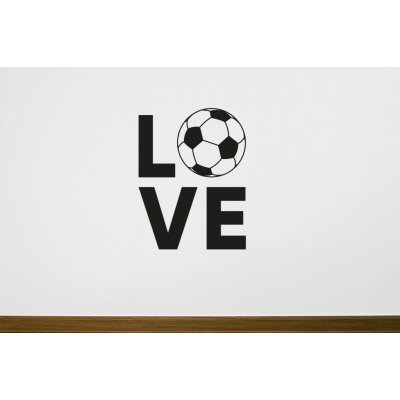 Lepy.cz Samolepka na zeď Love - fotbal rozměry 20x26cm Černá – Zboží Mobilmania