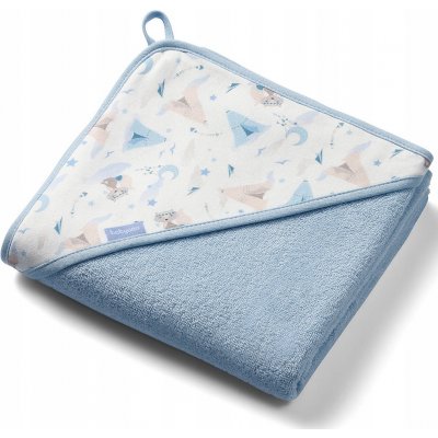 BABYONO Osuška s kapucí froté 100 x 100 modrá – Zboží Dáma