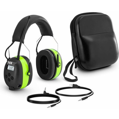Pracovní sluchátka s Bluetooth - mikrofon - LCD displej - baterie - zelená barva – Zboží Mobilmania