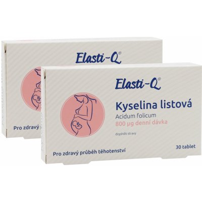 Elasti-Q Kyselina Listová 800 µg, 30 tablet 2 balení: 2x 30 tablet – Zbozi.Blesk.cz