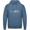 Pánská mikina s potiskem AWDis Hoodie Mikina Psí design s nápisem DOGAHOLIC Letecká modrá