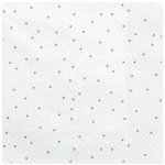 UBROUSKY 3vrstvé bílé se zlatými puntíčky 33x33cm 20ks – Zboží Dáma