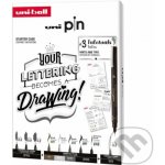 Uni pin sada Lettering dárkový box 8 linerů + shalaku mikrotužka mix barev – Zboží Dáma