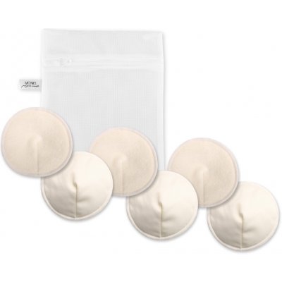 Moniel Sada pratelných bambusových vložek do kojicí podprsenky 3 páry 6 ks + prací sáček – Sleviste.cz