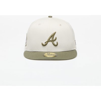 New Era Atlanta Braves MLB White Crown 59FIFTY Fitted Cap Ivory/ New Olive – Zboží Mobilmania