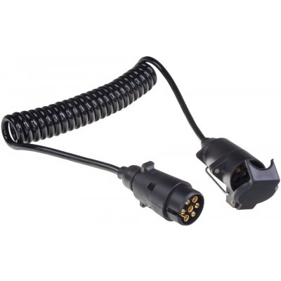 Prodlužovací kabel 2,3 m spirálový, 1x zástrčka, 1x zásuvka 7pin 12V | Zboží Auto