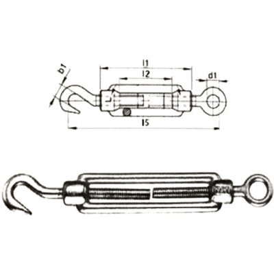 Šroub napínací trubkový, DIN 1478, oko-hák, pozinkovaný M20, balení 1 ks – Hledejceny.cz
