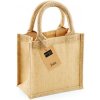 Nákupní taška a košík Westford Mill Jute Petite Gift Bag W411 Béžová Natural 20x20x12 cm