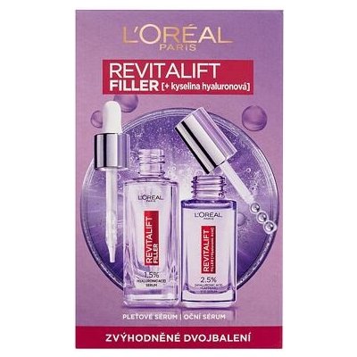 L'Oréal Paris Revitalift Filler HA : pleťové sérum Revitalift Filler HA 1,5% 30 ml + oční sérum Revitalift Filler HA 2,5% 20 ml