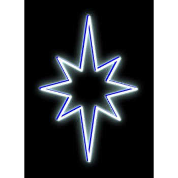 DecoLED LED světelná hvězda na vrchol stromu 60 x 90 cm ledově bílá