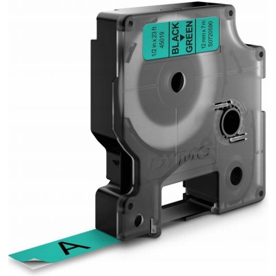 Dymo 45019 černý tisk/zelený podklad, 7m, 12mm – Zbozi.Blesk.cz