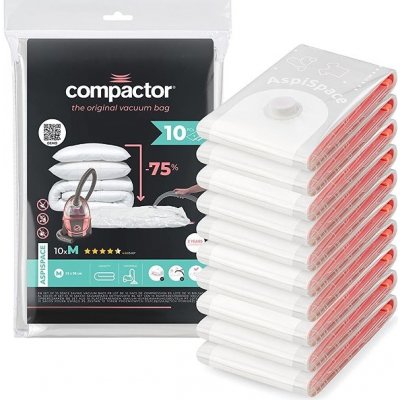 Compactor Sada 10 ks vakuových úložných sáčků Compactor Bag Aspispace M 70 litrů, 55 × 90 cm – Zboží Dáma Compactor Sada 10 ks vakuových úložných sáčků Compactor Bag Aspispace M 70 litrů, 55 × 90 cm – Zboží Dáma