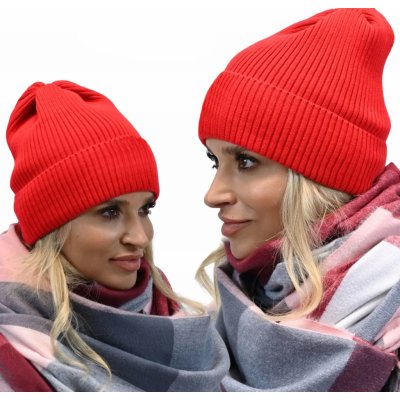 Fashionweek Módní dámská čepice beanie ZIZI-N1 Červená – Hledejceny.cz