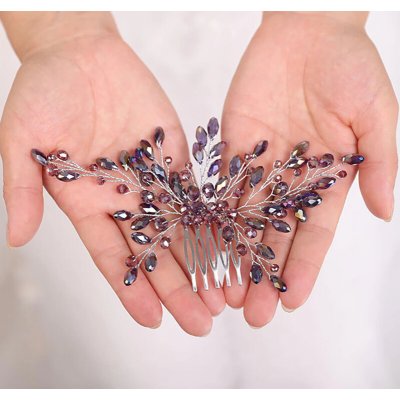 Naishide Jewelry Hřeben do vlasů s kamínky - více barev Druh barvy: Fialová – Sleviste.cz