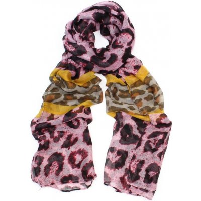 Poppy růžový dámský maxi šátek Leopard 3206 – Hledejceny.cz