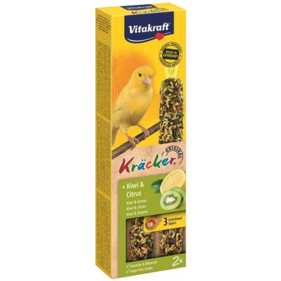 Vitakraft KRÄCKER tyčinky KANÁREK kiwi & citrusy 60g – Zboží Dáma