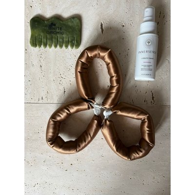 Hedvábné natáčky 3 ks, WHITE ORCHID Barva hedvábí: hnědá – Sleviste.cz