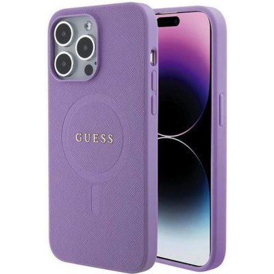 Guess PU Saffiano MagSafe iPhone 15 Pro fialové – Zboží Mobilmania