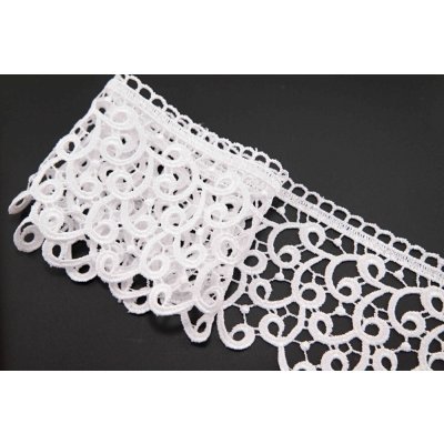 Vzdušná krajka - bílá - šířka 7,2 cm – Zboží Mobilmania