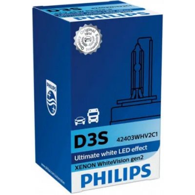 PHILIPS XENONOVÁ VÝBOJKA WHITEVISION GEN2 D3S 85V 35W 42403WHV2C1 – Hledejceny.cz