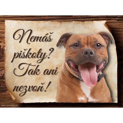 Sport hobby Cedulka Stafordširský bulteriér III Piškoty CP821 15 x 11 cm – Zboží Mobilmania